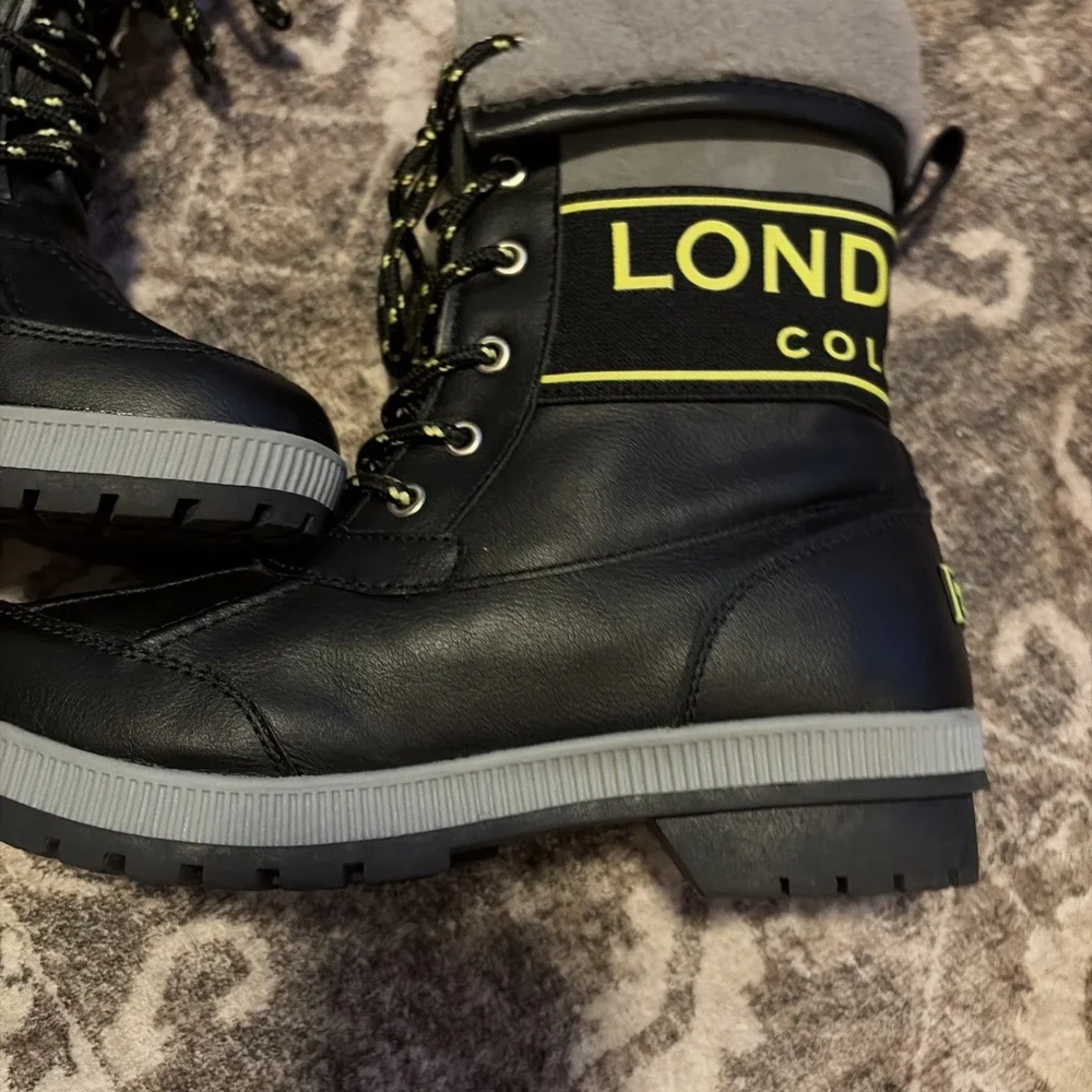 NEW London Fog Mely Women's Winter Boots - Black Grey Combo Size 8
